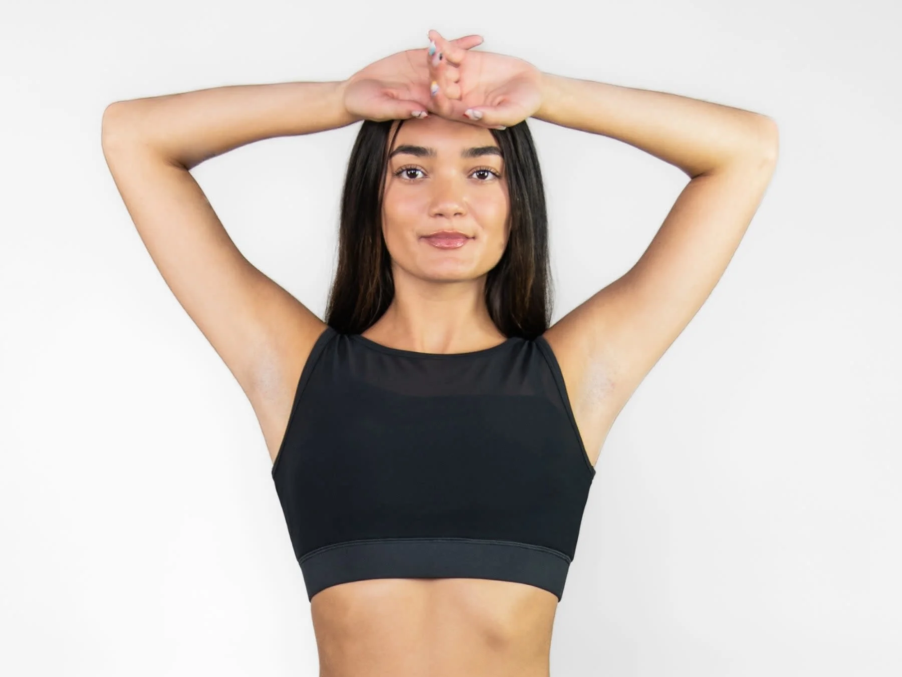 Recycled Poly Double Layer Bra Top with Mesh (31811) - Image 3