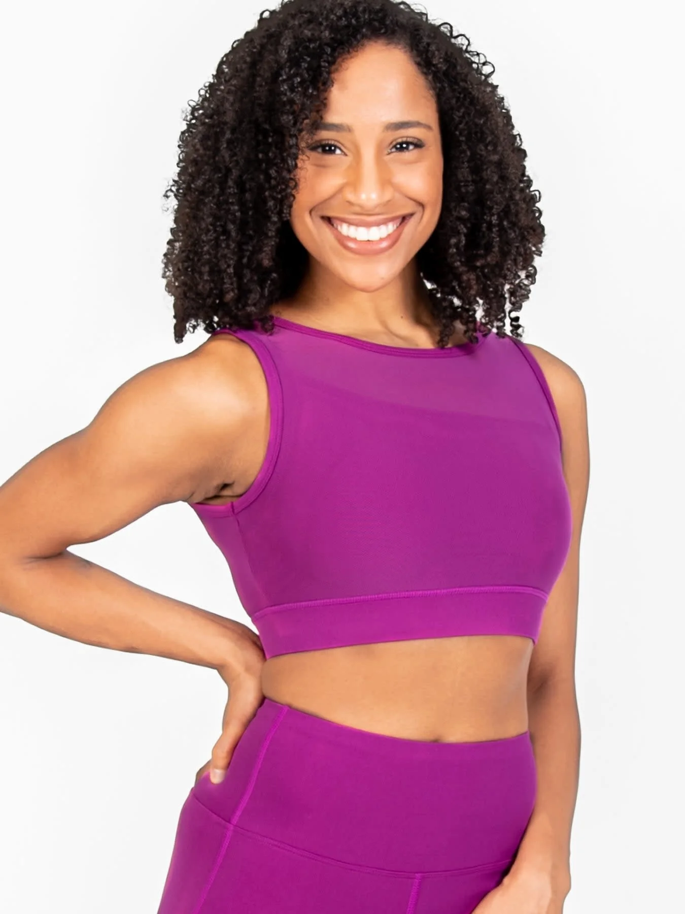Recycled Poly Double Layer Bra Top with Mesh (31811) - Image 4