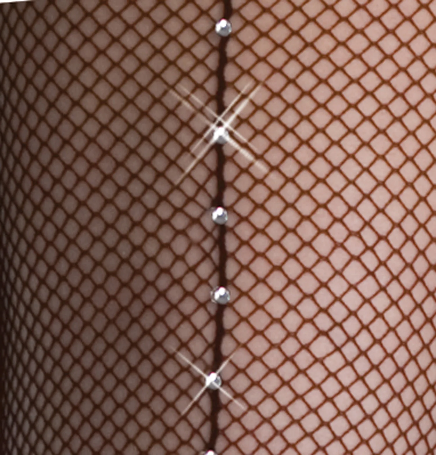 TotalSTRETCH Seamed Rhinestone Fishnet Tights (A64) - Image 2