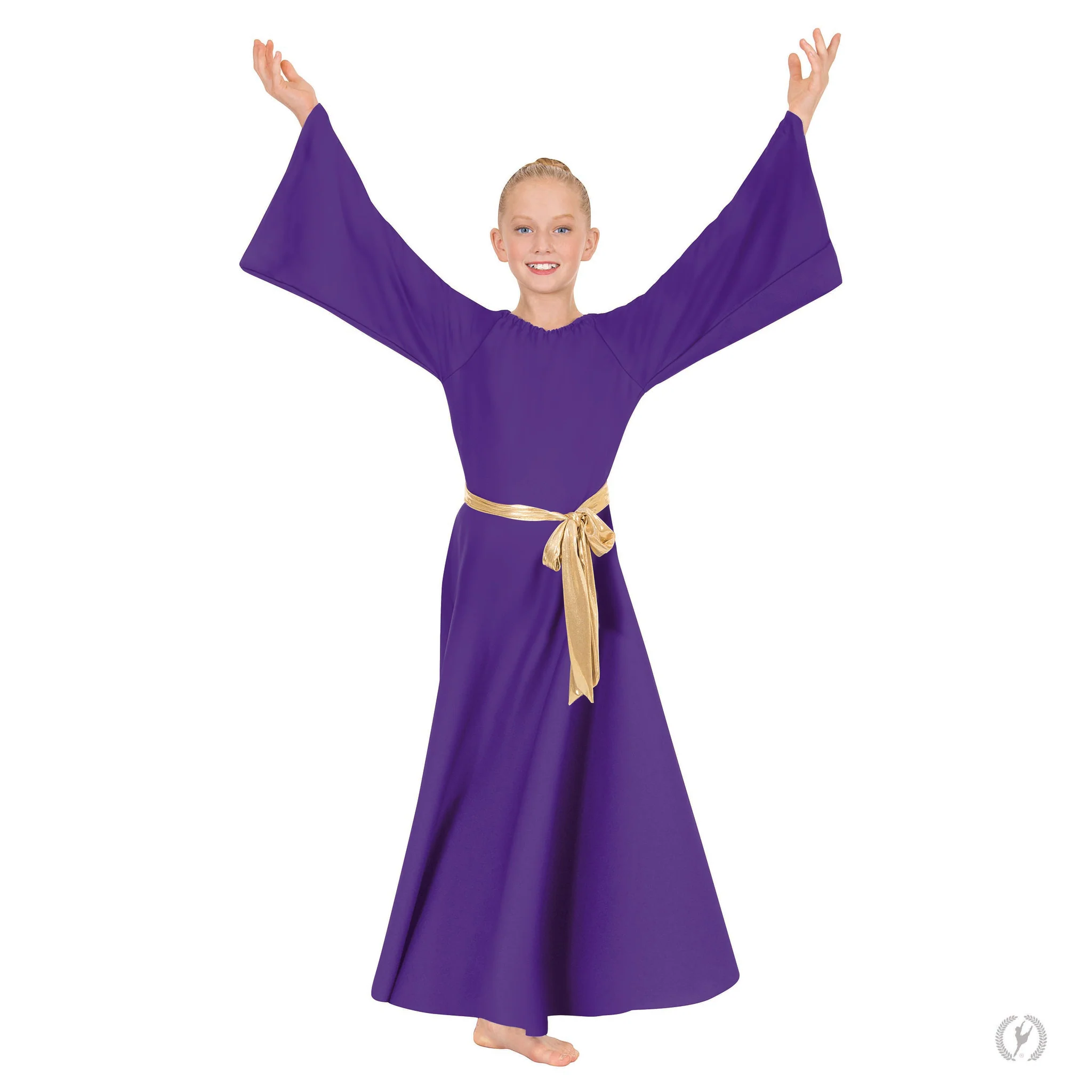 Child Unisex Solid Metallic Praise Dance Sash (14741C) - Image 2