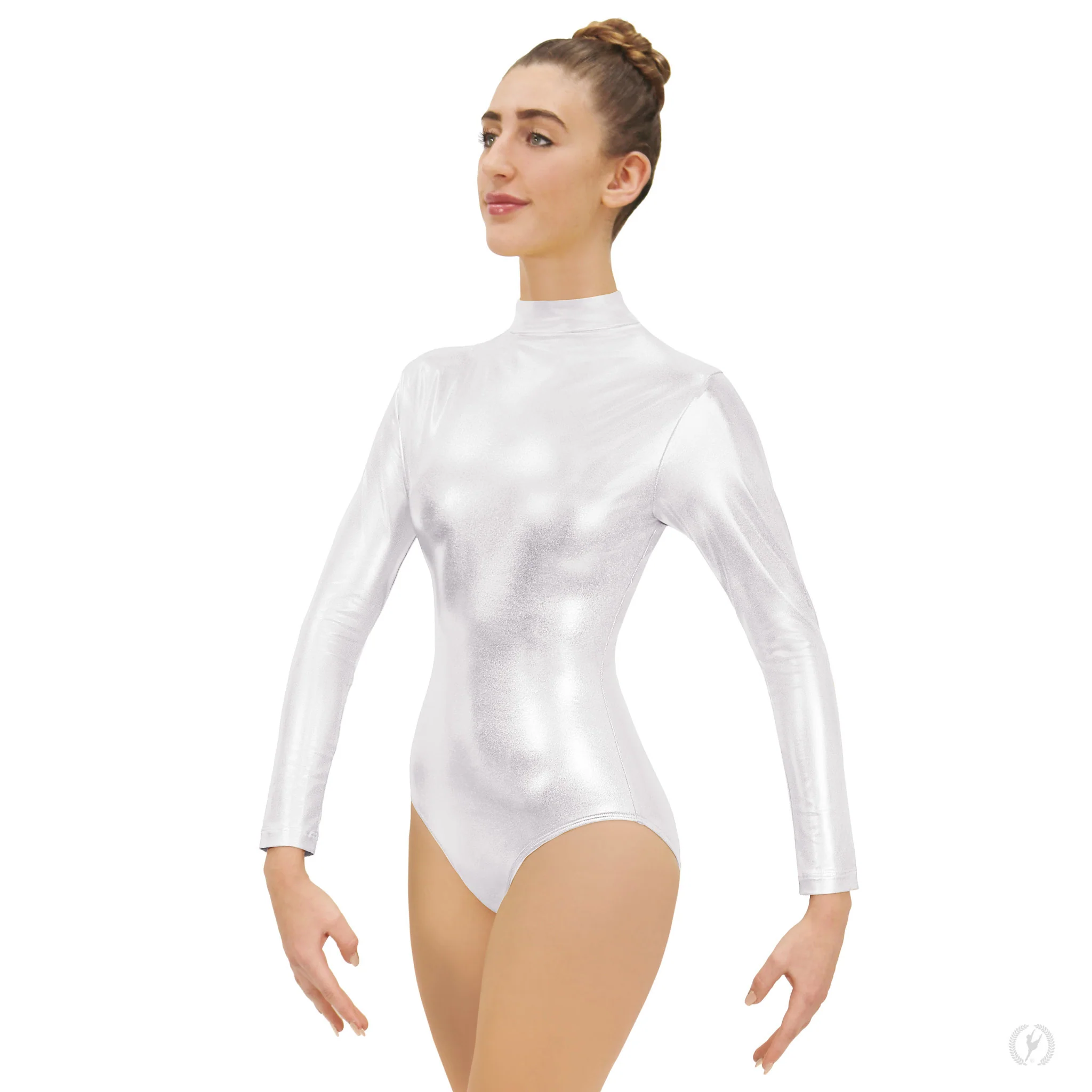 Metallic Mock Neck Long Sleeve Leotard (19131) - Image 5