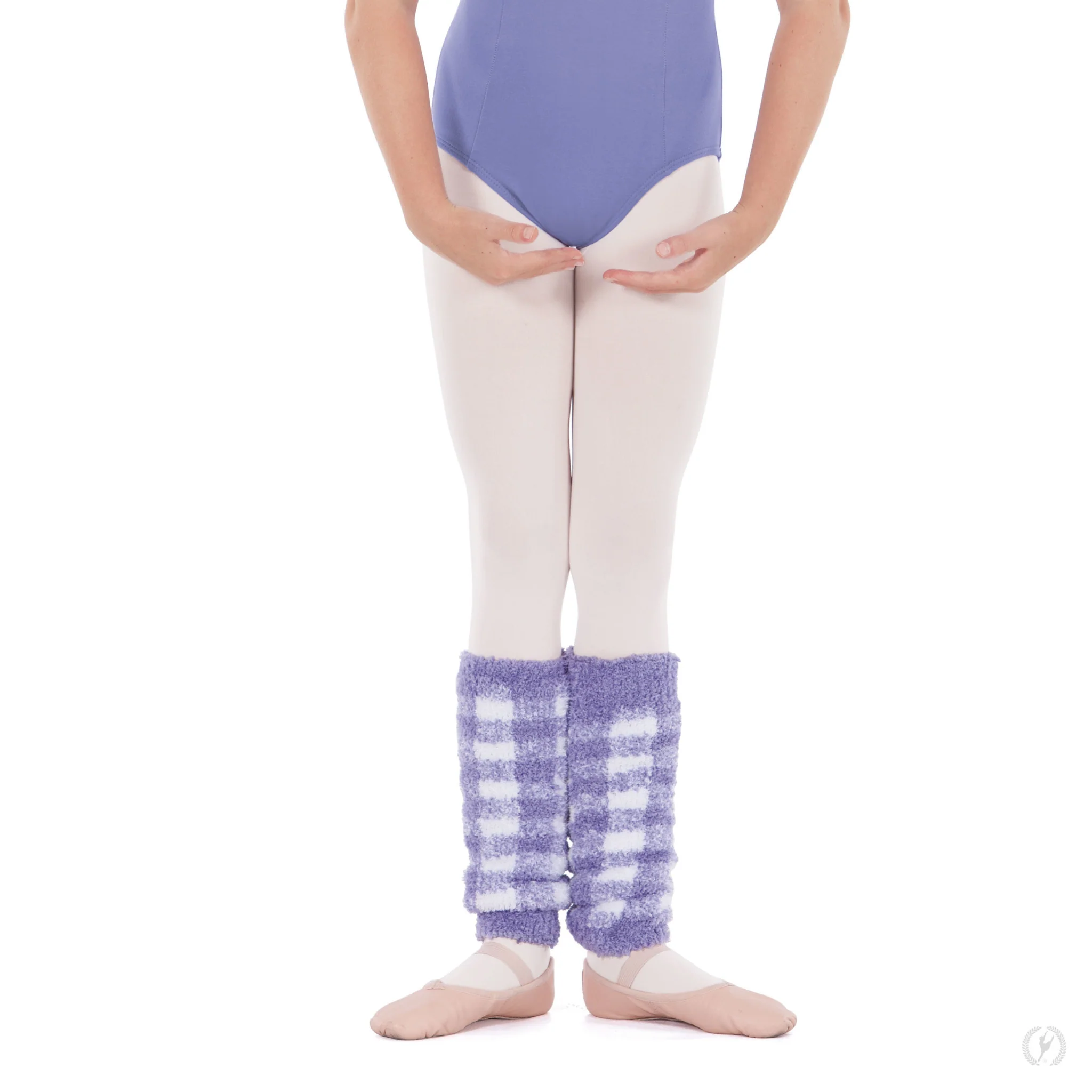 Child Fuzzy Plush 12" Gingham Pattern Legwarmers (72526C) - Image 3