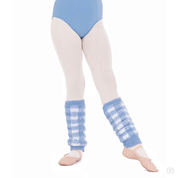 Child Fuzzy Plush 12" Gingham Pattern Legwarmers (72526C) - Image 5